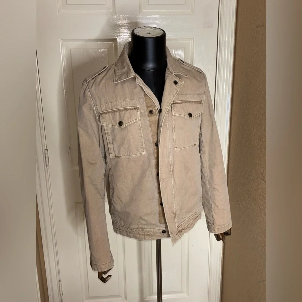 Vintage Banana Republic Tan Safari Utility Jacket 100% Cotton Mens Small​​